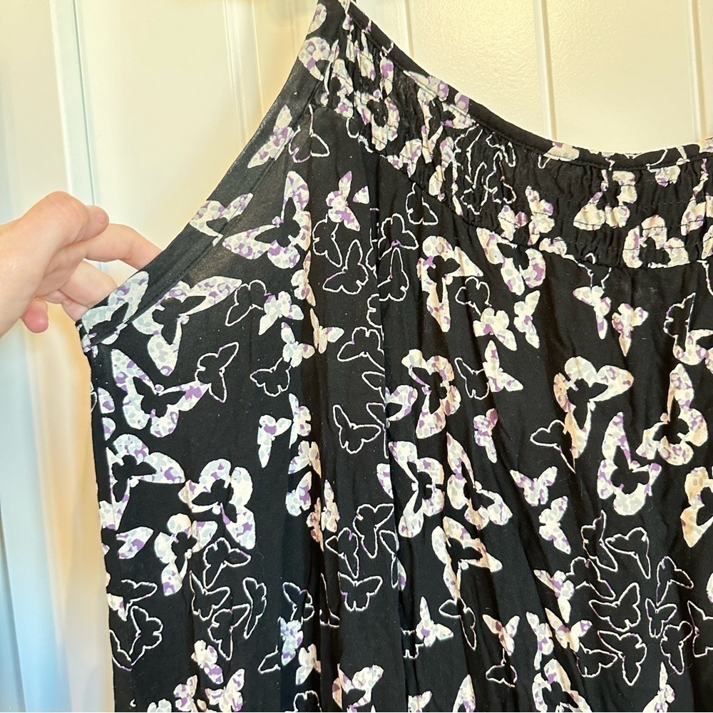 Strappy floral mini dress sleeveless swing flowy flattering women’s XL - Picture 3 of 7